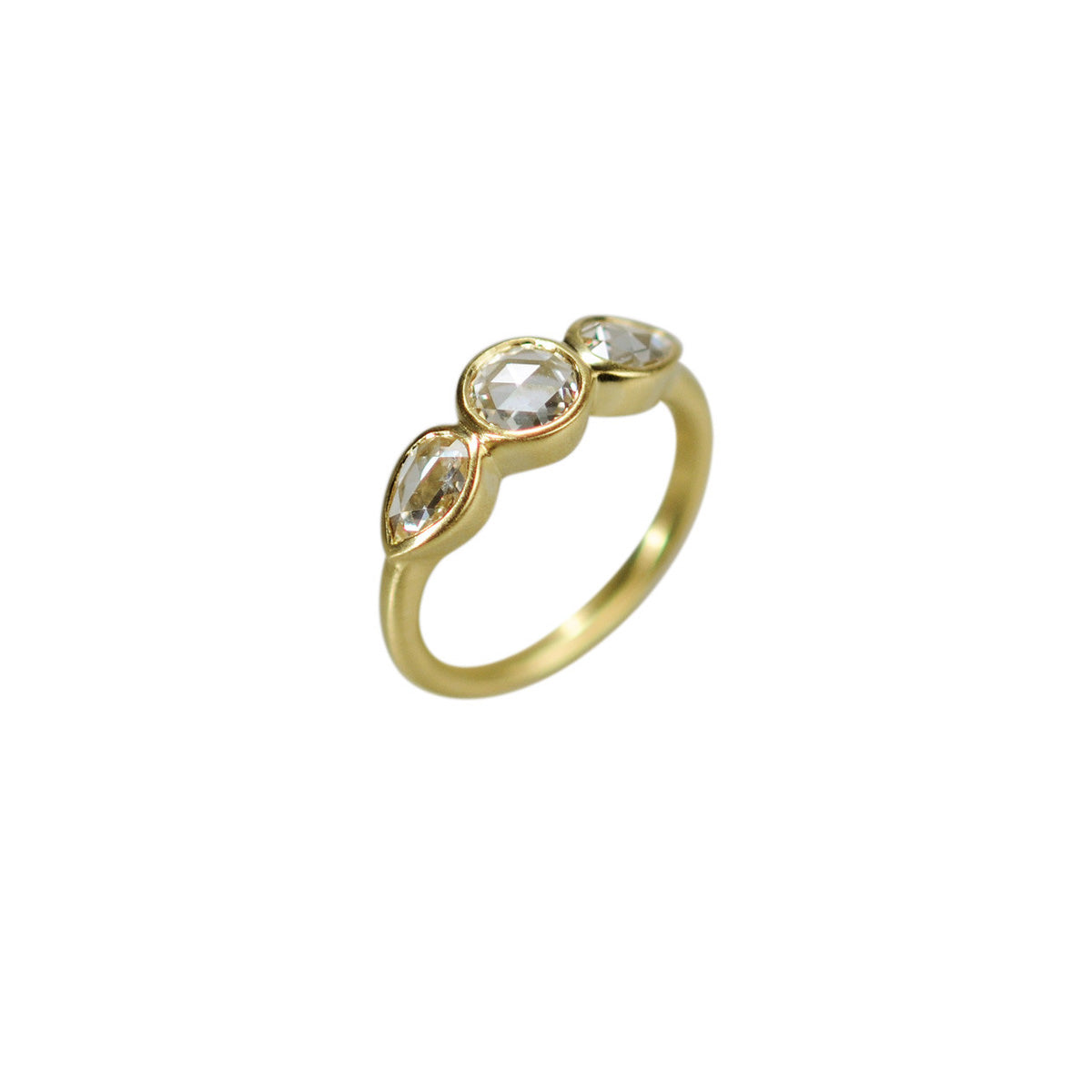 18K Gold Large Pear Shaped Rosecut Ring