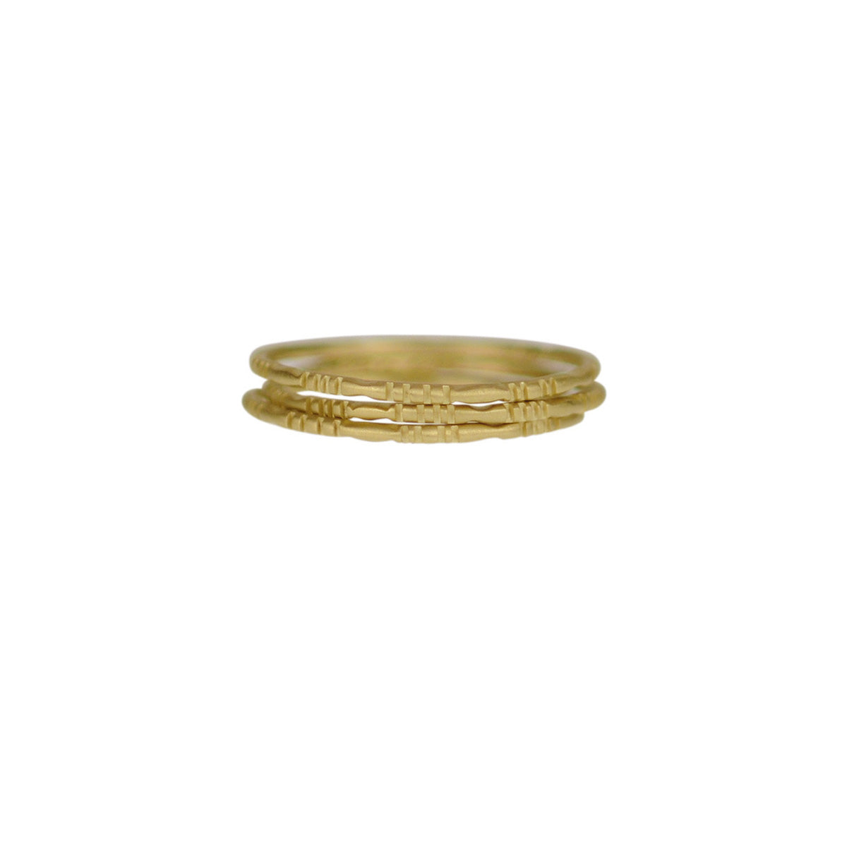 18K Gold Moroccan Rings (Set of 3)