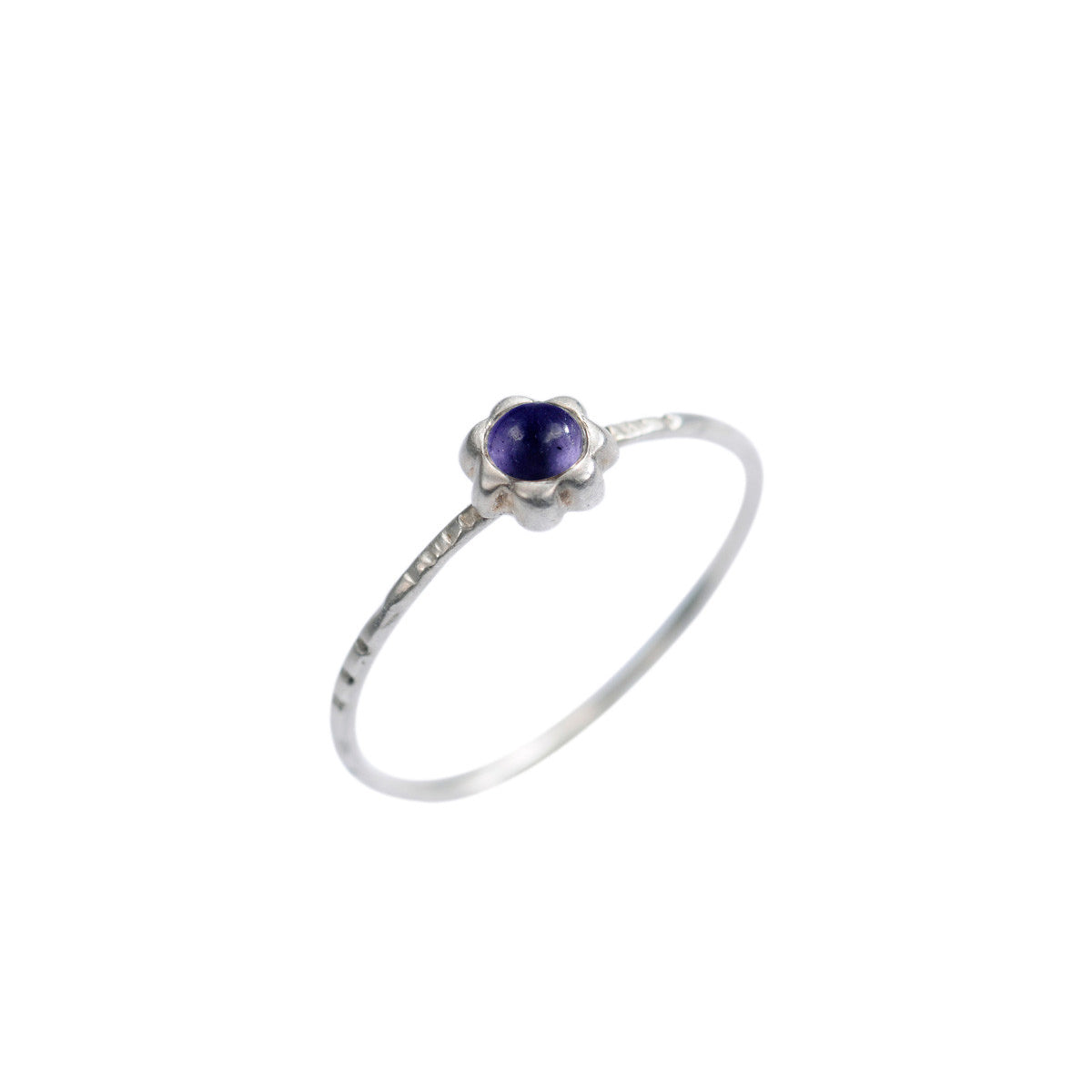 Sterling Silver Star Flower with Iolite Ring