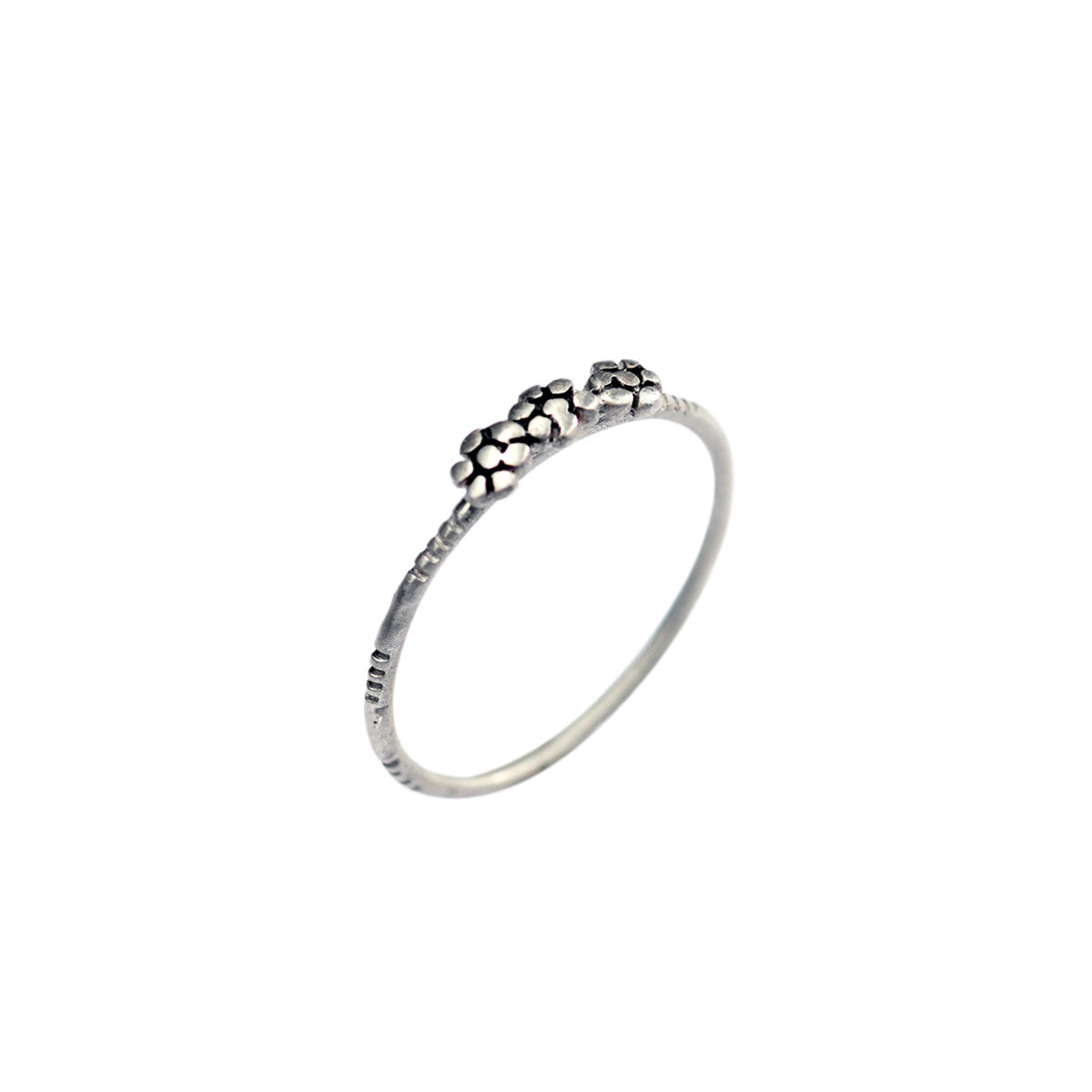 Sterling Silver Triple Flower Ring