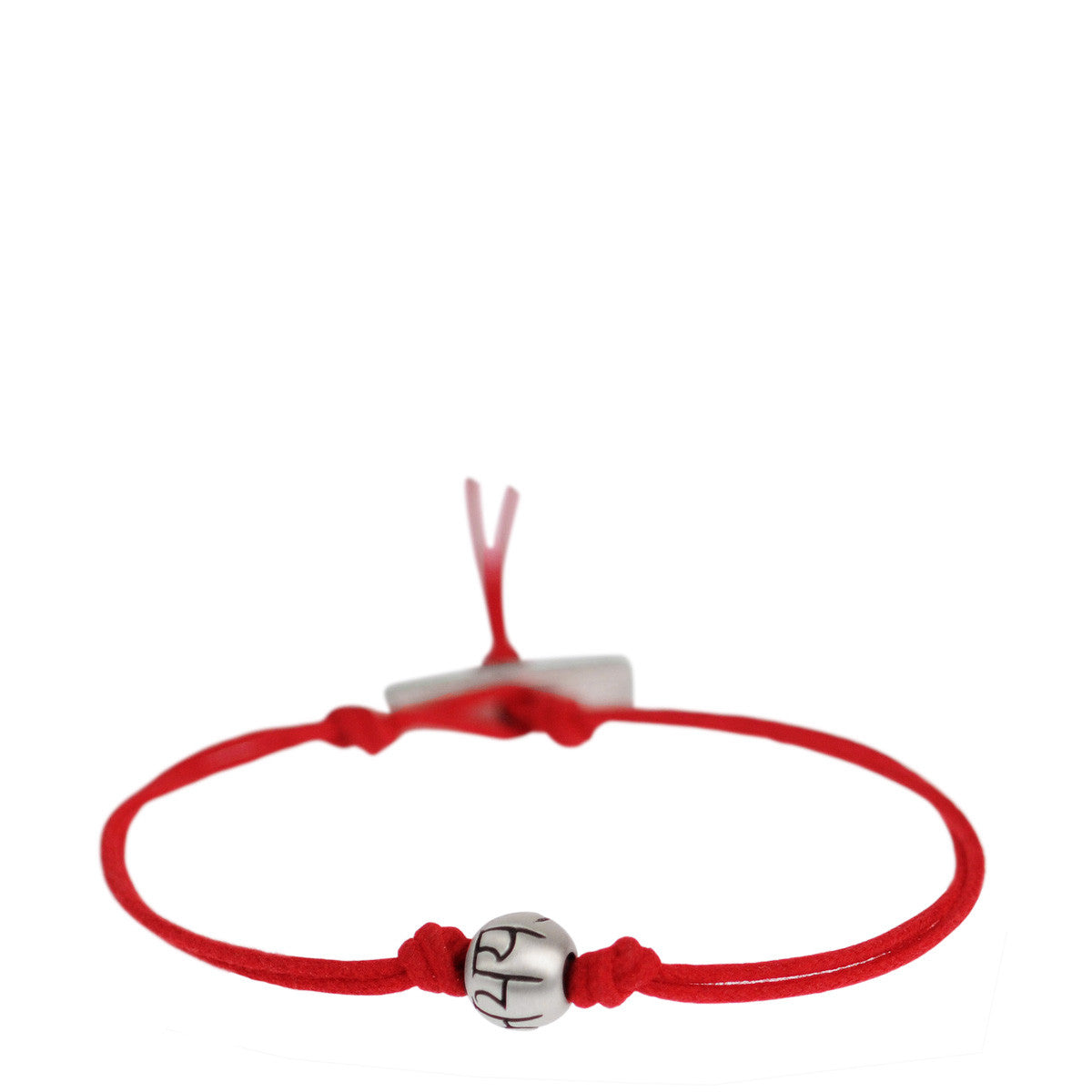 Men&#39;s Sterling Silver Fearlessness Bead Bracelet on Red Cord
