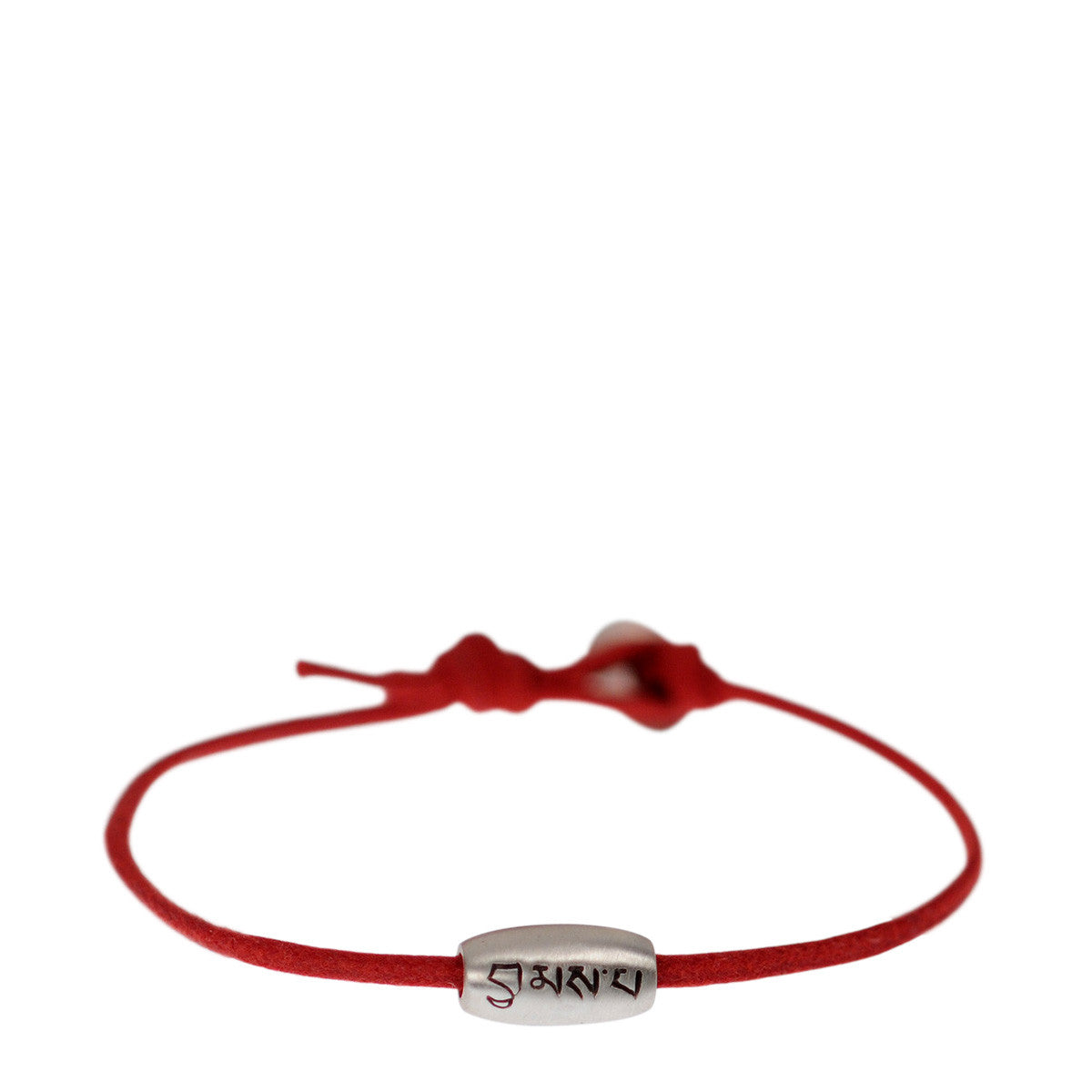 Men's Sterling Silver Large Love Bead Bracelet on Red Cord