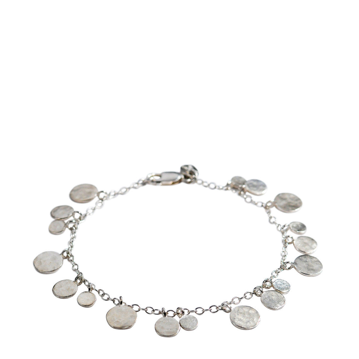 Sterling Silver Multi Hammered Discs on Chain