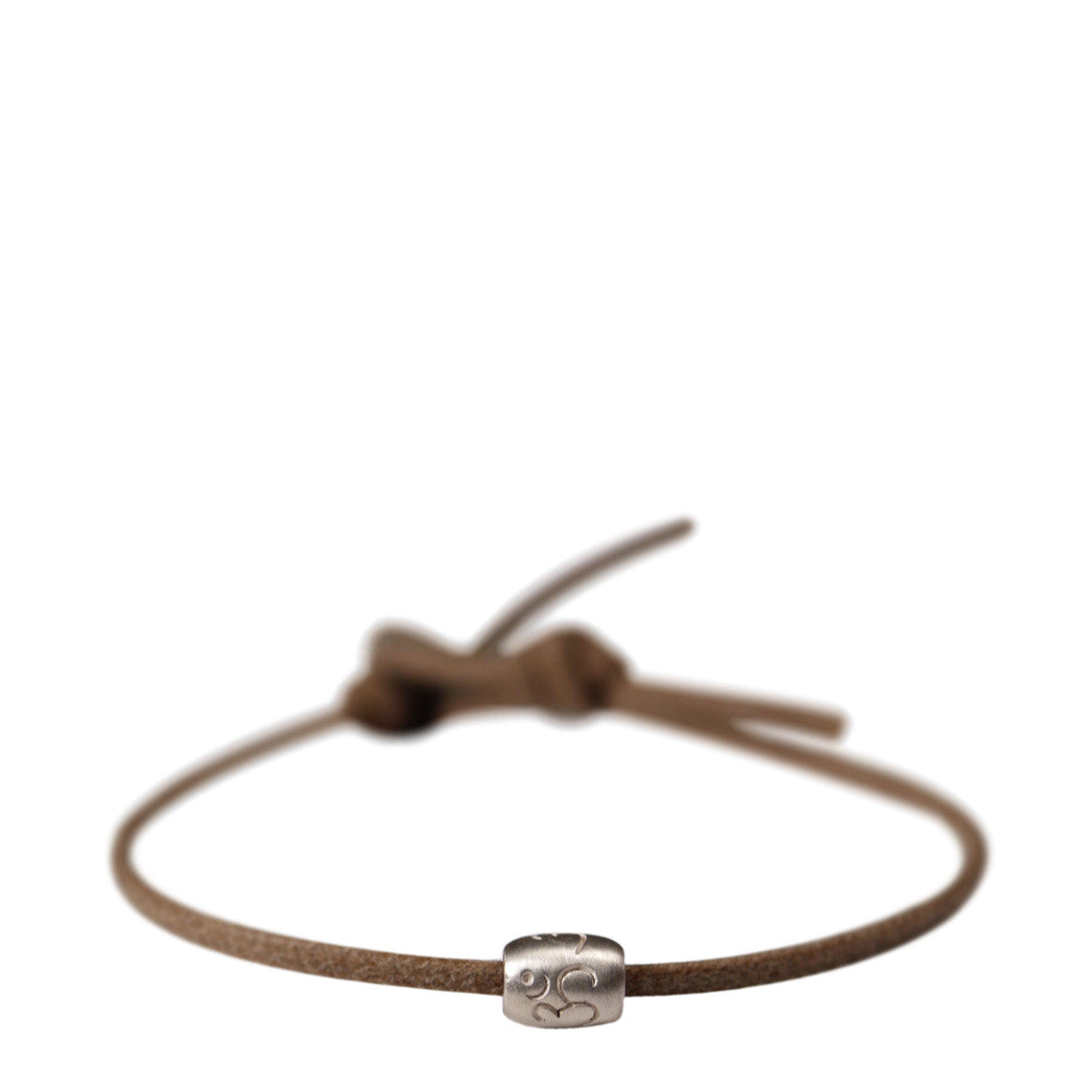 Sterling Silver Om &amp; Fearlessness Bead Bracelet on Cord