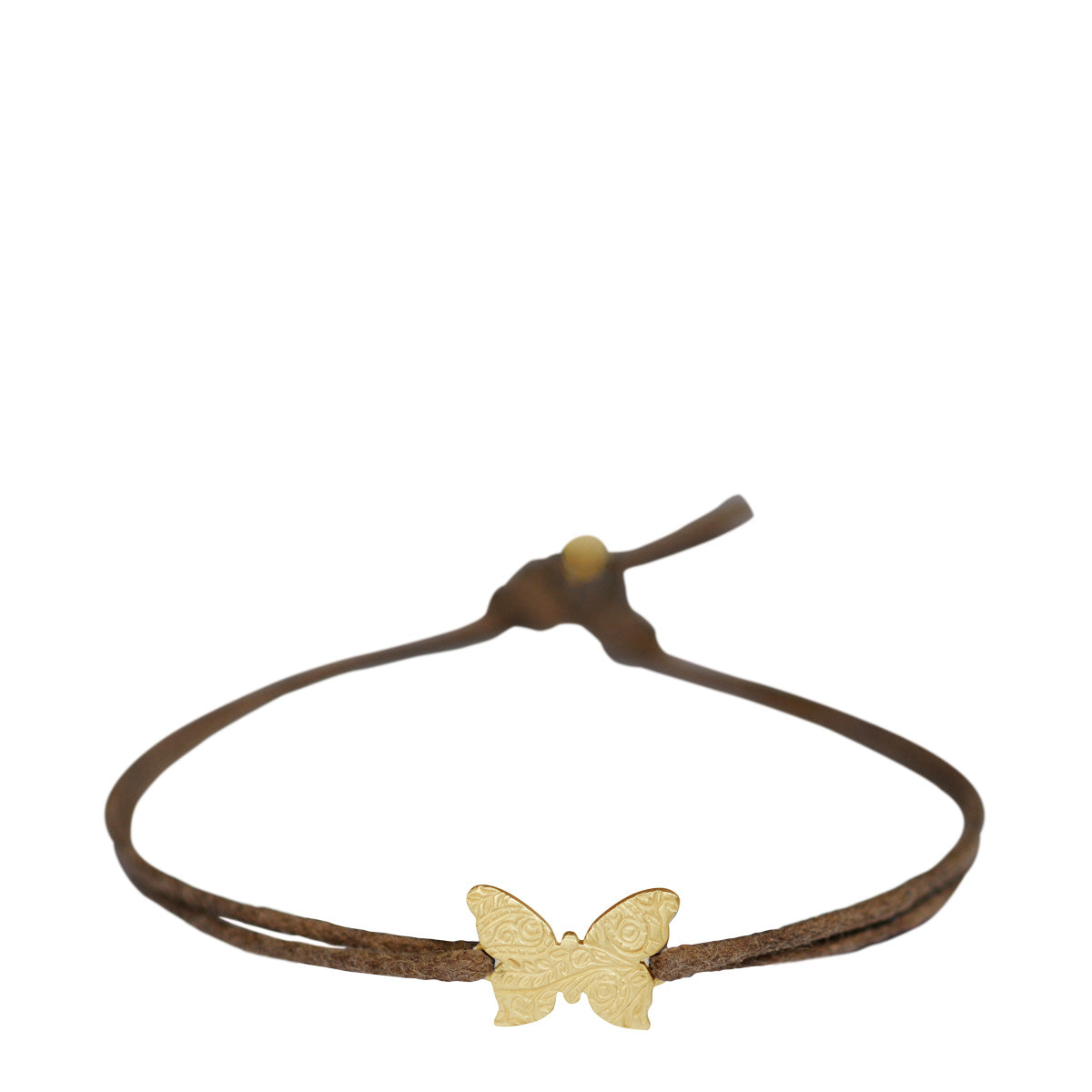 10K Gold Paisley Butterfly Bracelet on Cord