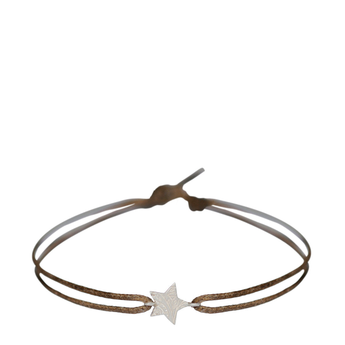 Sterling Silver Paisley Star Bracelet on Cord