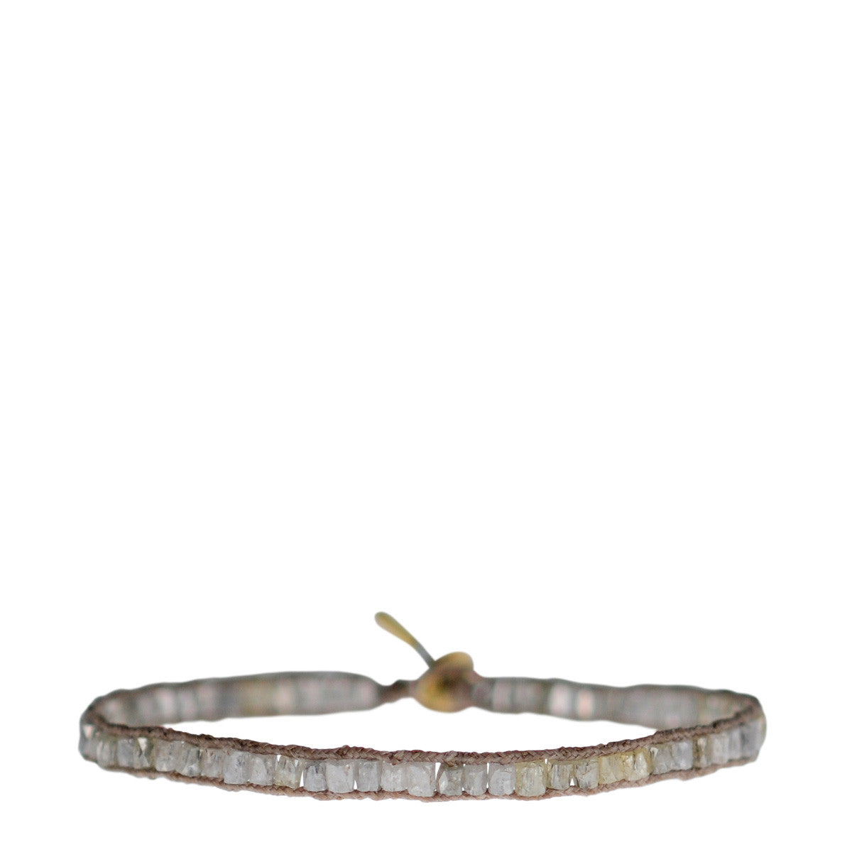 18K Gold Grey Diamond Tube Bead Bracelet