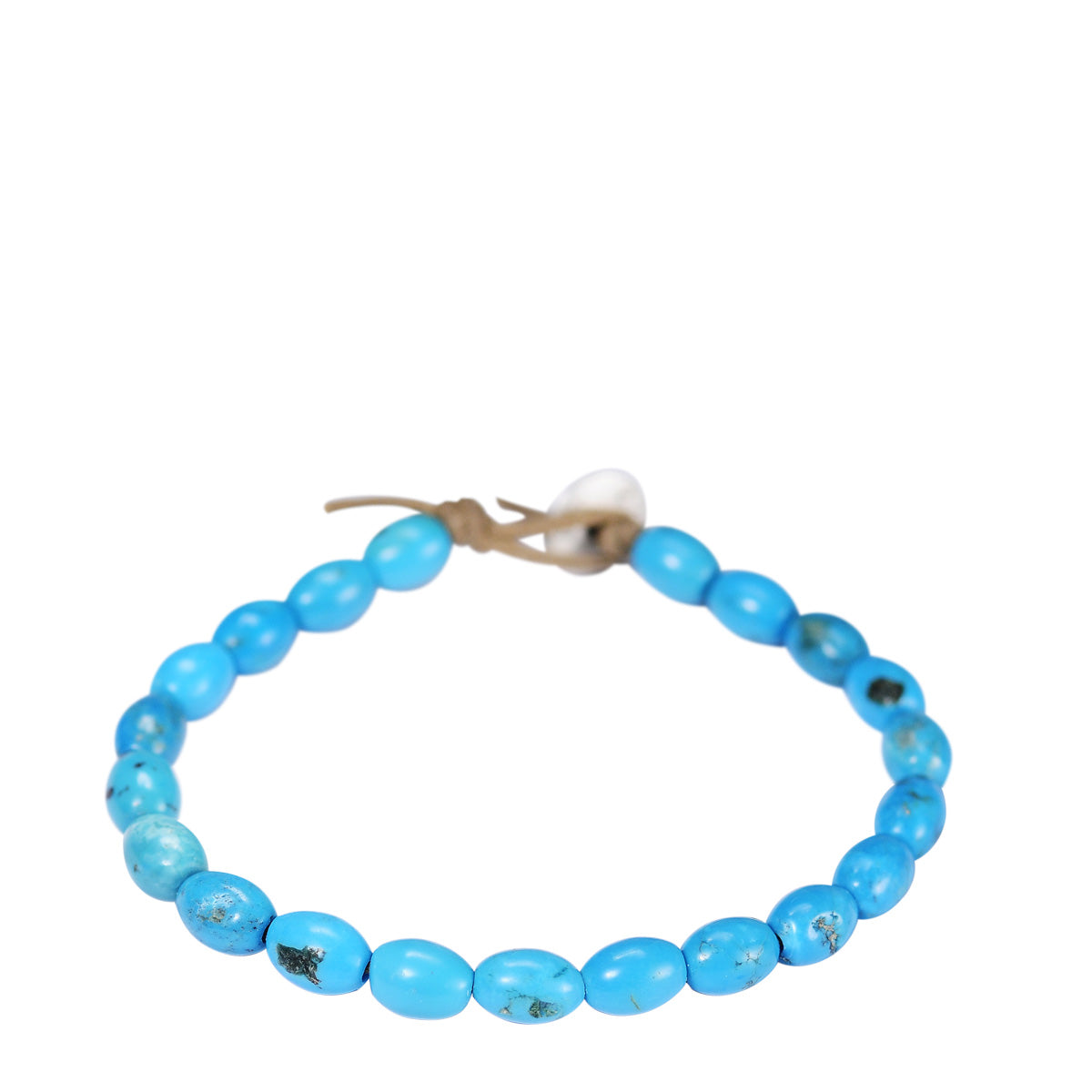 Sterling Silver Turquoise Small Barrel Bead Bracelet