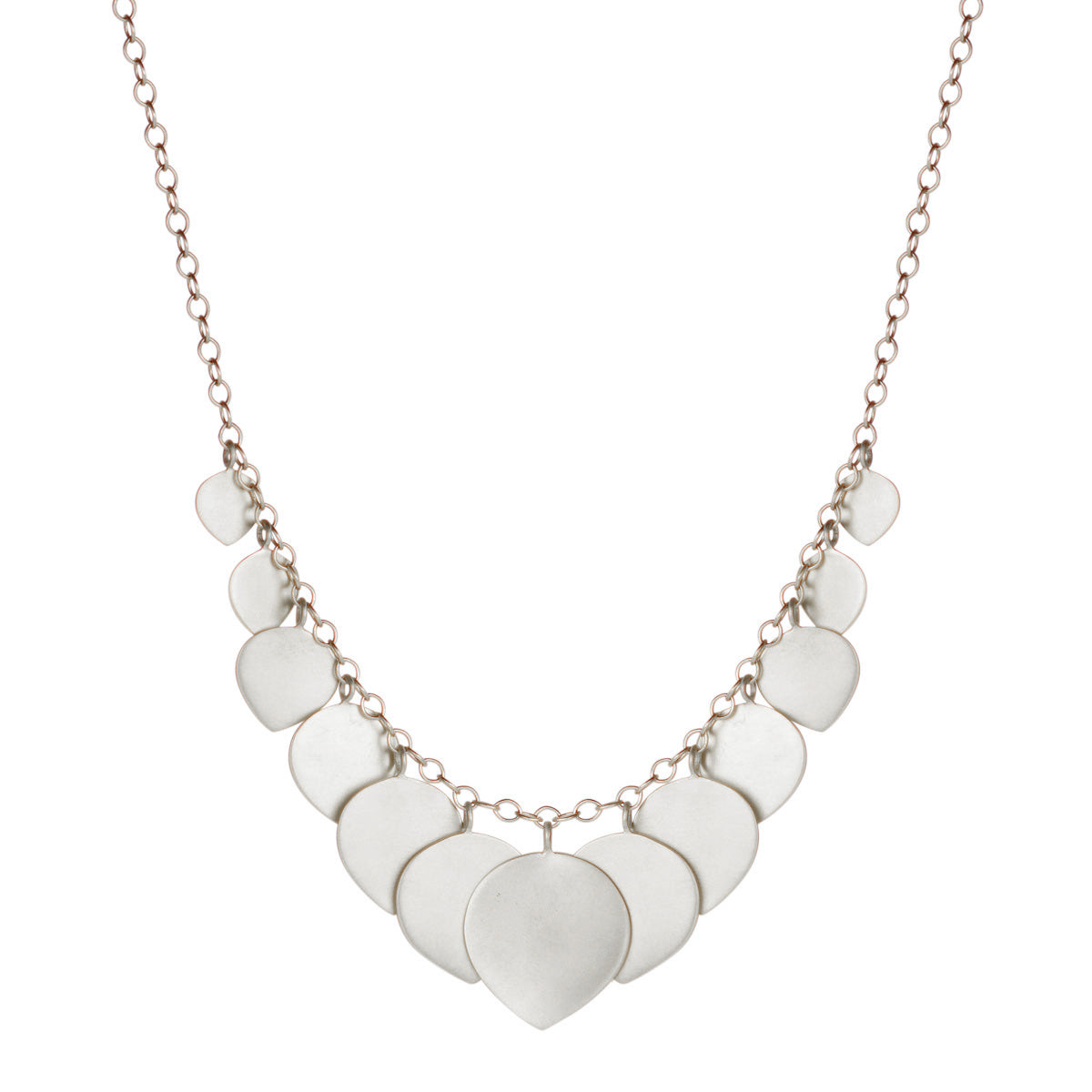 Sterling Silver Graduated Lotus Necklace