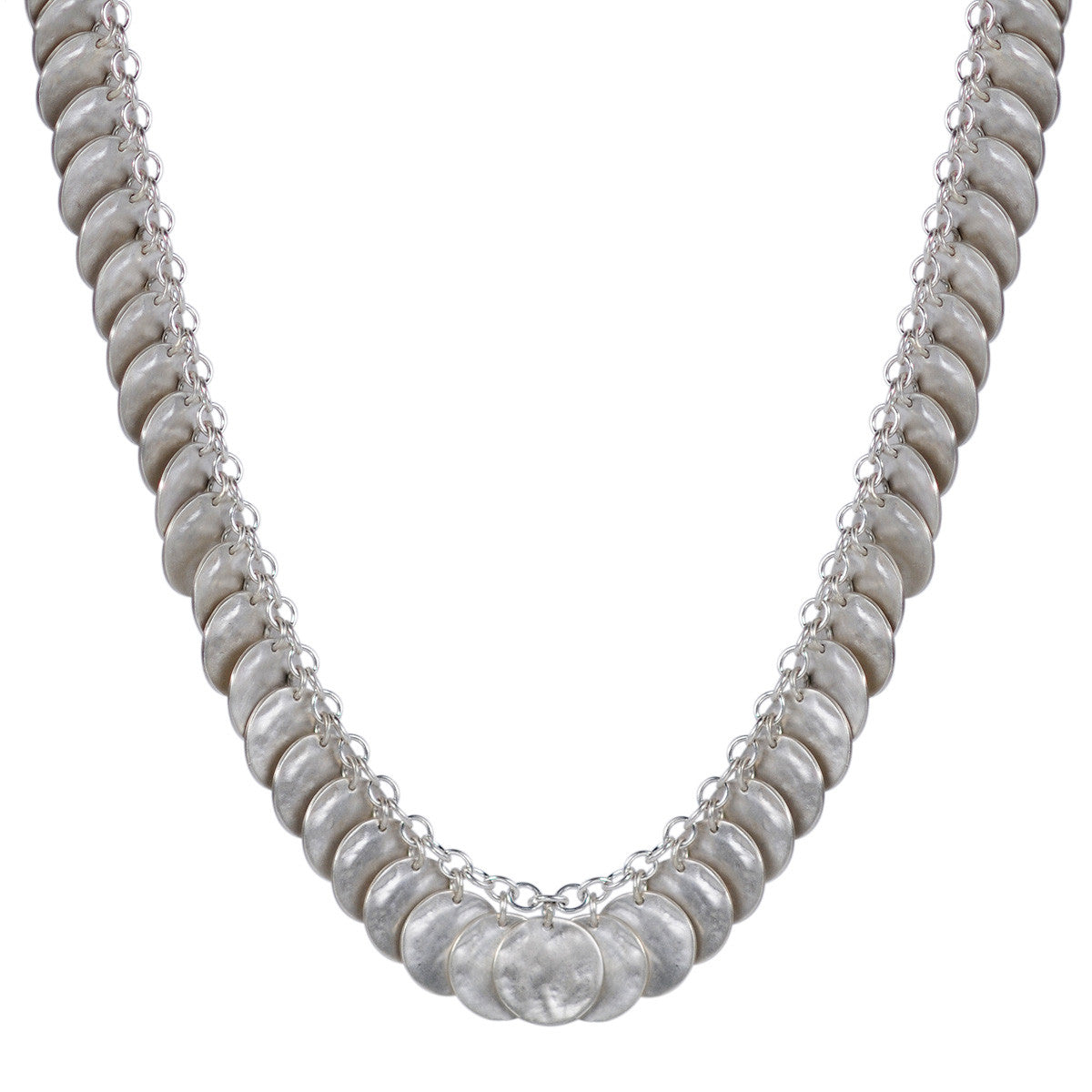 Sterling Silver Full Shell Disc Chain