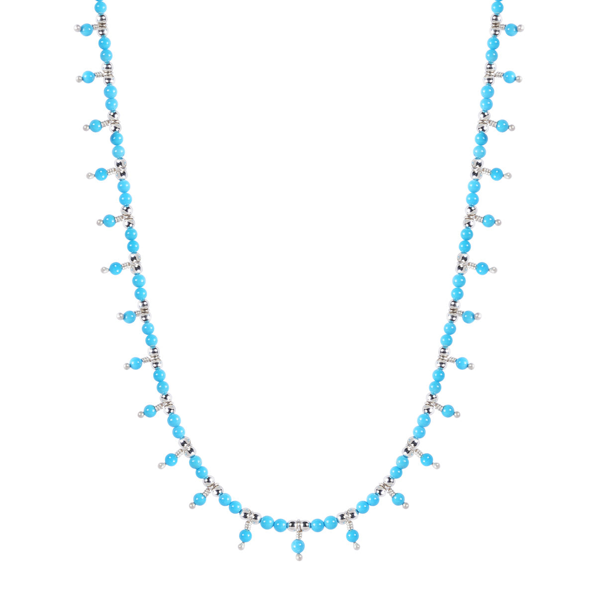 Sterling Silver Queen Bead Turquoise Necklace