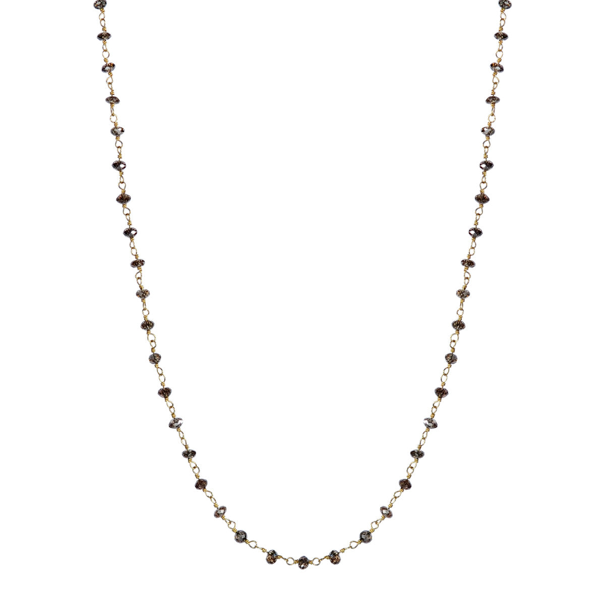 18K Gold Fine Brown Diamond Chain