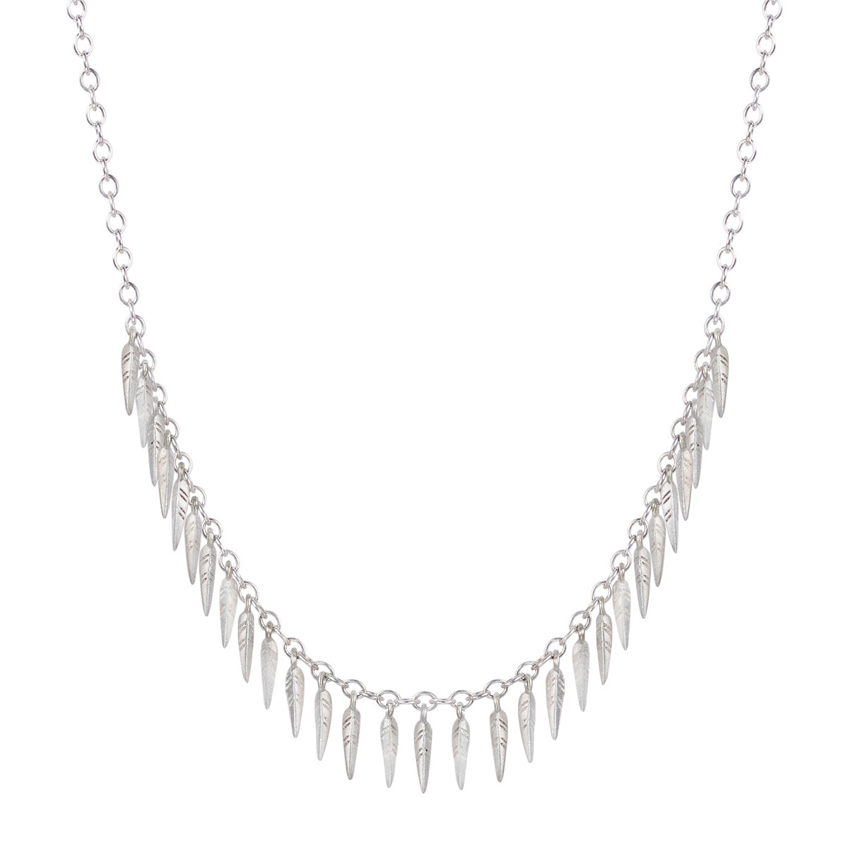 Sterling Silver Dream Catcher Fringe Necklace - Me&Ro