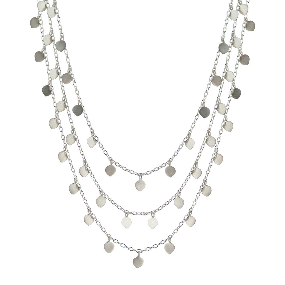 Sterling Silver Three Tier Lotus Petal Chain