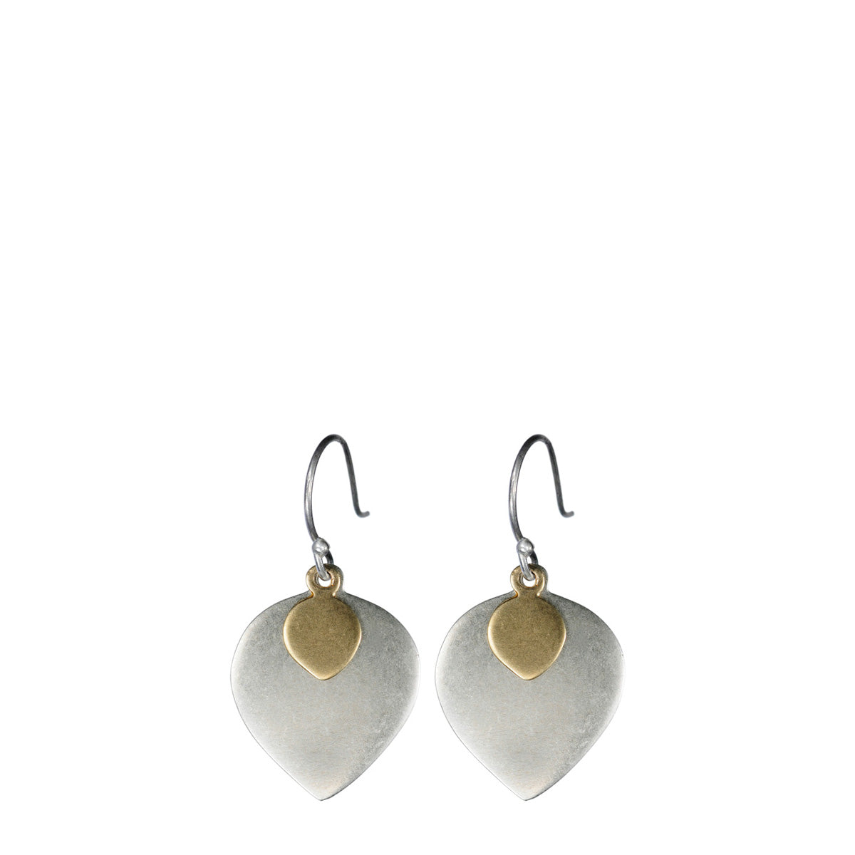 Sterling Silver &amp; 10K Gold Double Lotus Petal Earrings