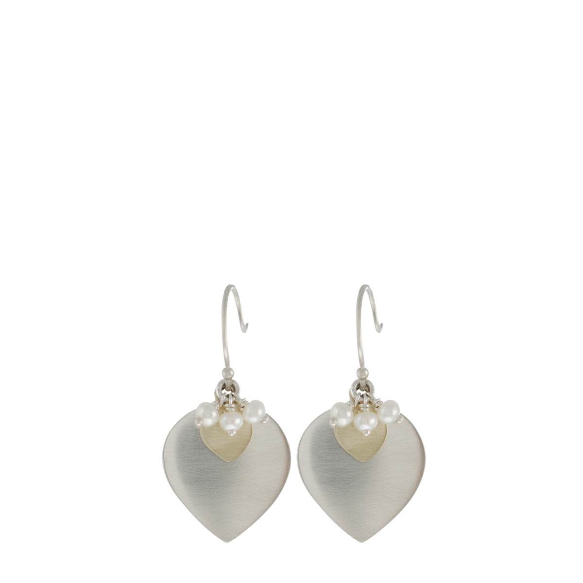 Sterling Silver &amp; 10K Gold Lotus Earring with Pearl