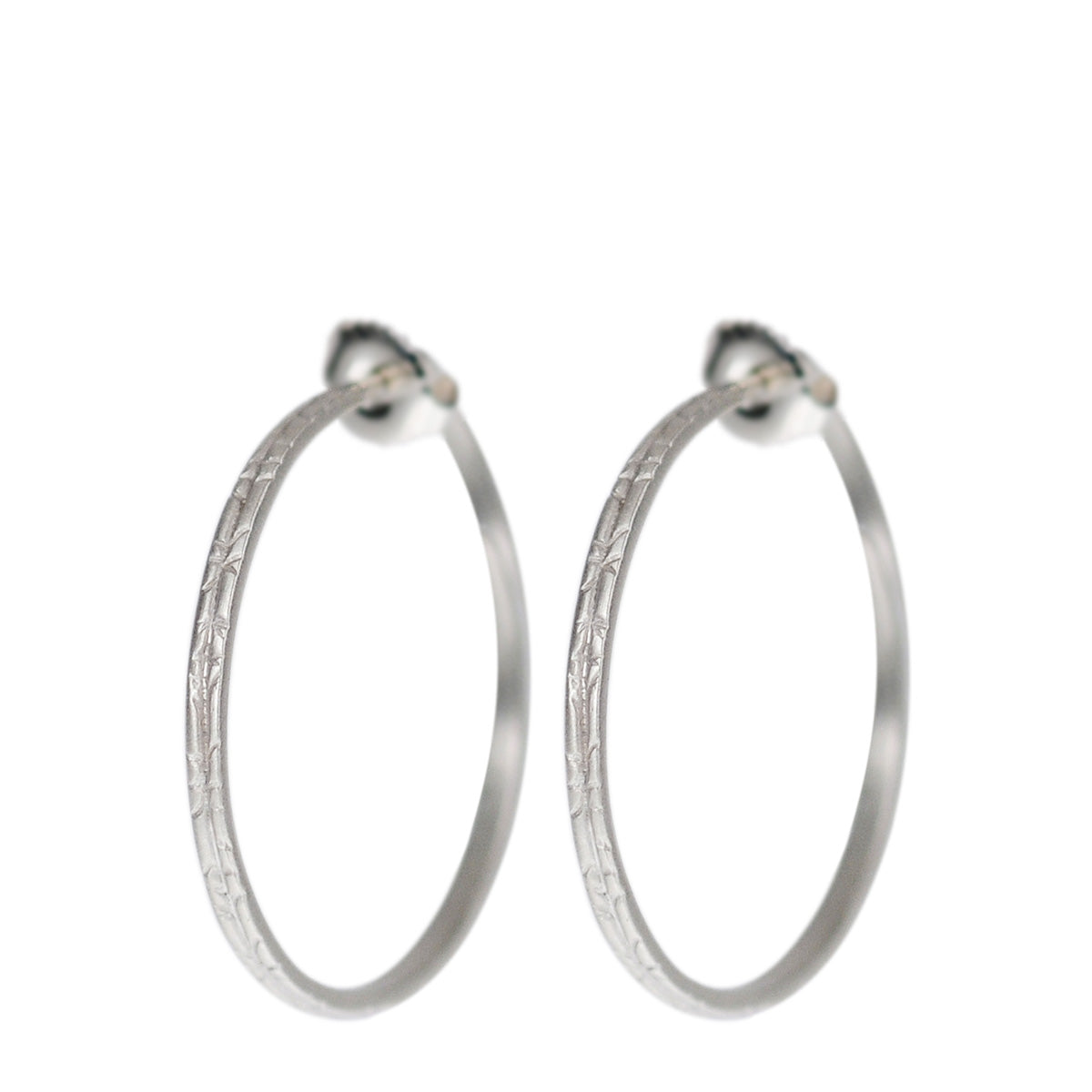 Sterling Silver Medium Engraved Endless Hoop Earrings Me&Ro