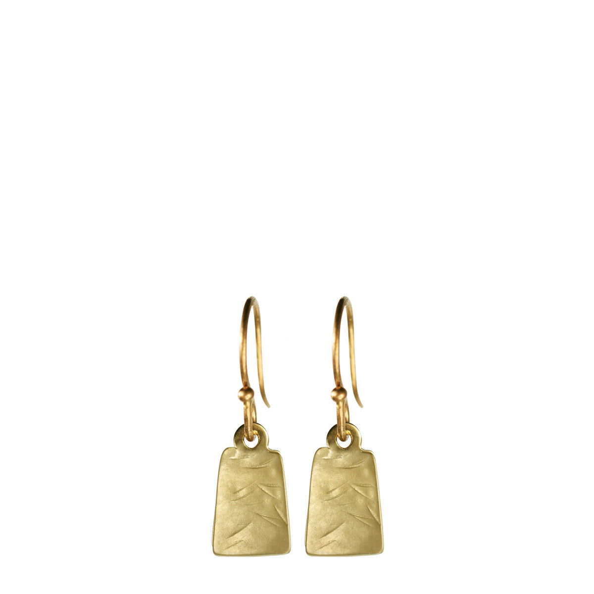 10K Gold Flattened Square Earrings
