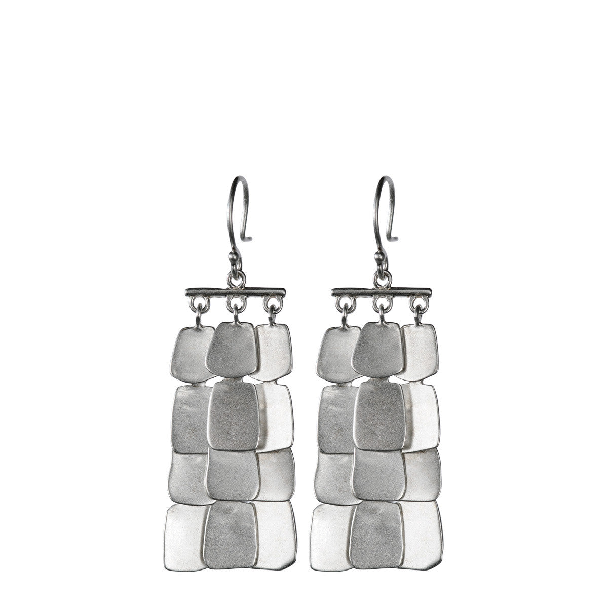 Sterling Silver Multiple Flattened Dangle Earrings