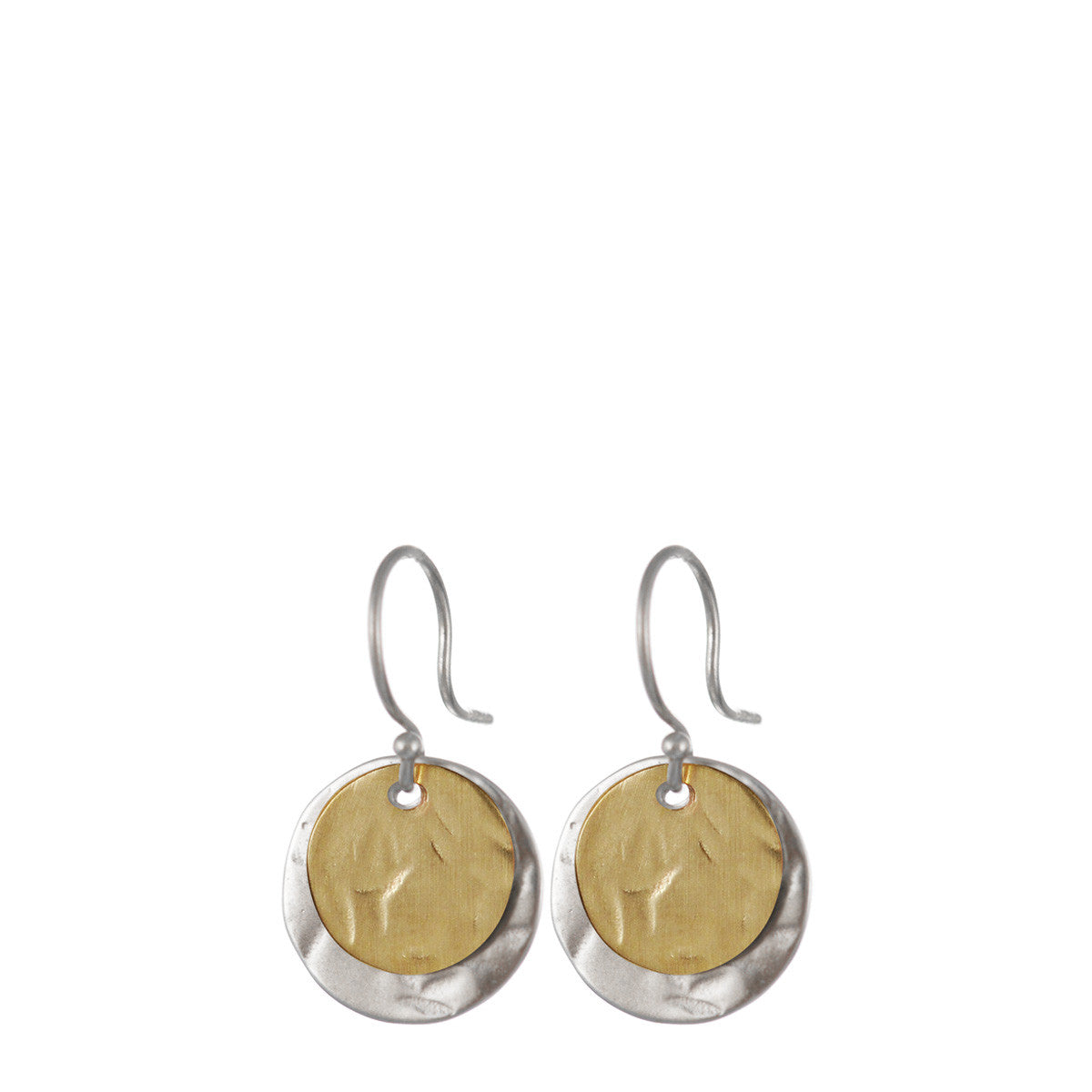 Sterling Silver & 10K Gold Double Drop Sequin Earring