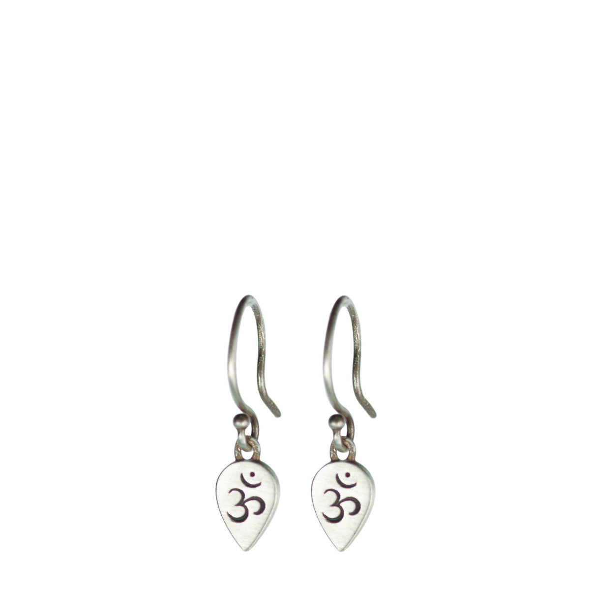 Sterling Silver Om Teardrop Earrings