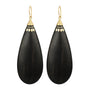 18K Gold Large Ebony Teardrop Earrings