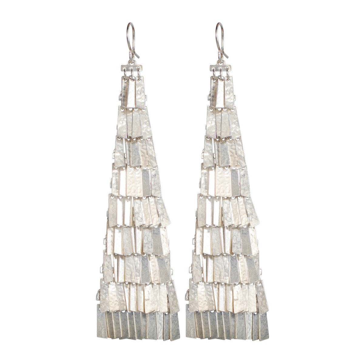 Sterling Silver Extra Long Curtain Earrings