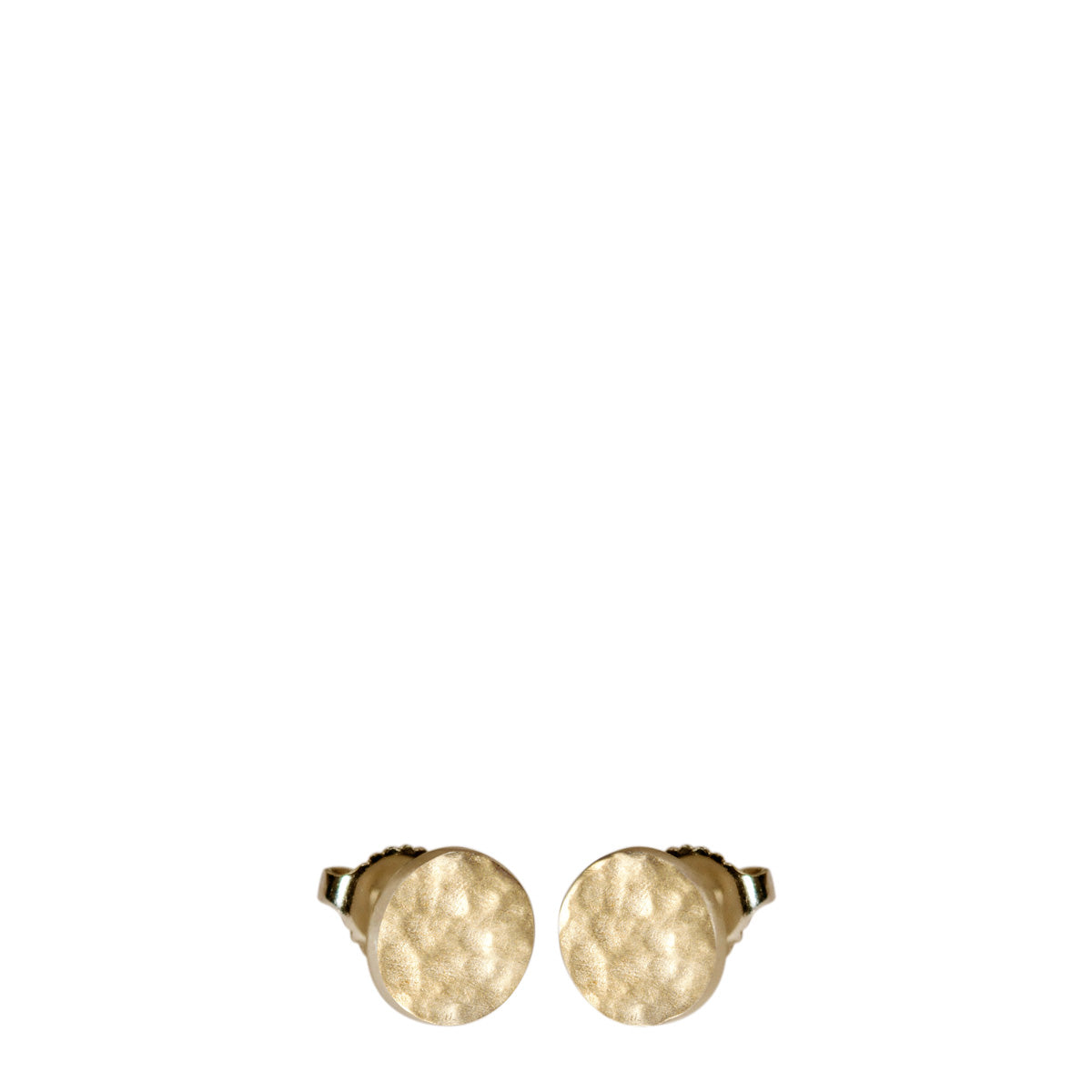10K Gold Hammered Stud Earrings
