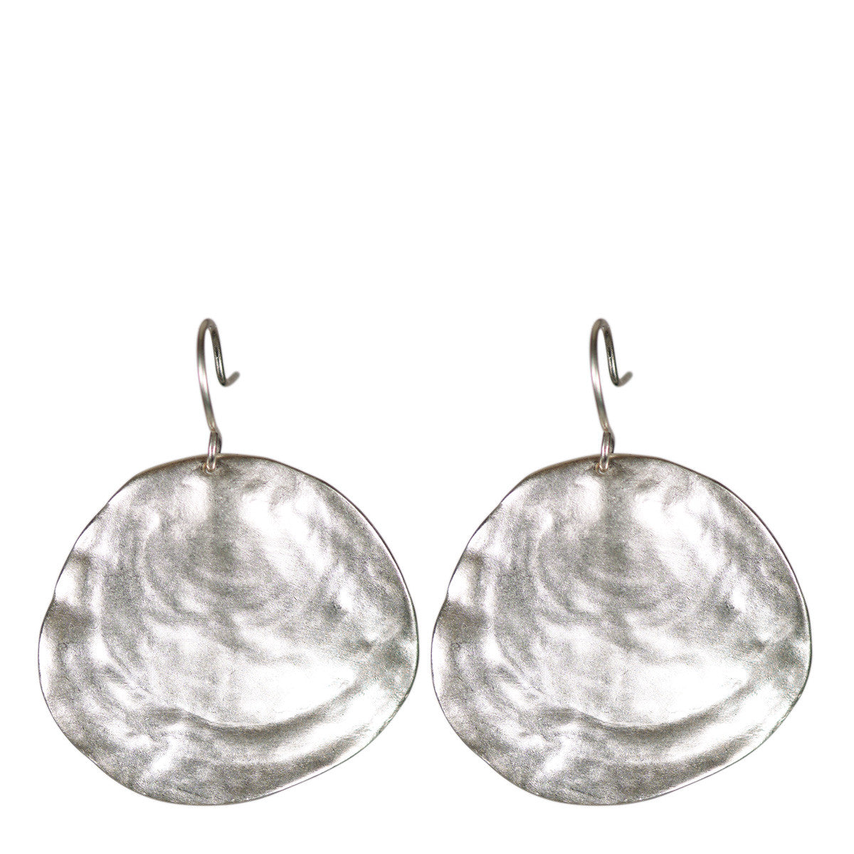 Sterling Silver Large Flat Shell Earrings