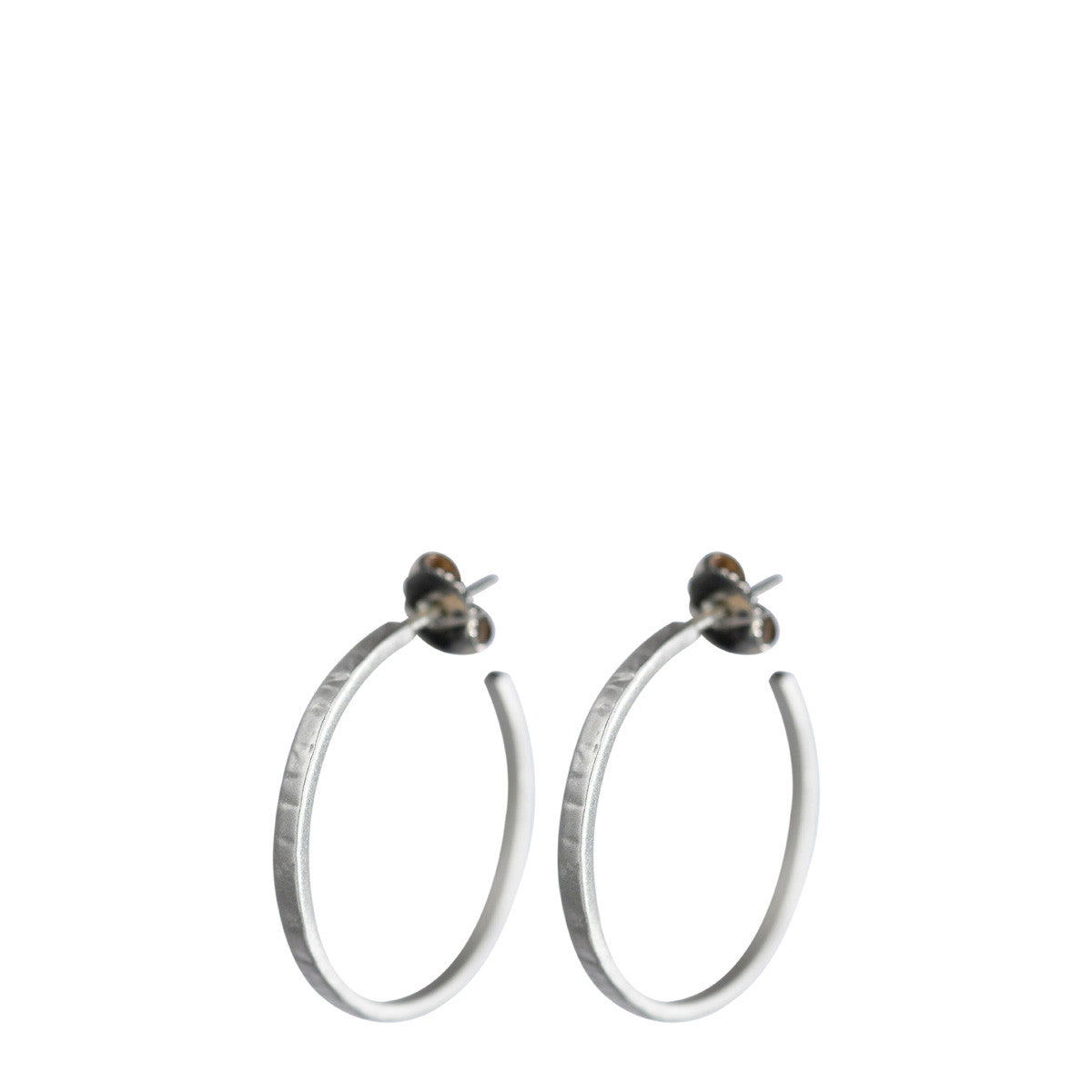 Sterling Silver Small Flattened Hoop Earrings