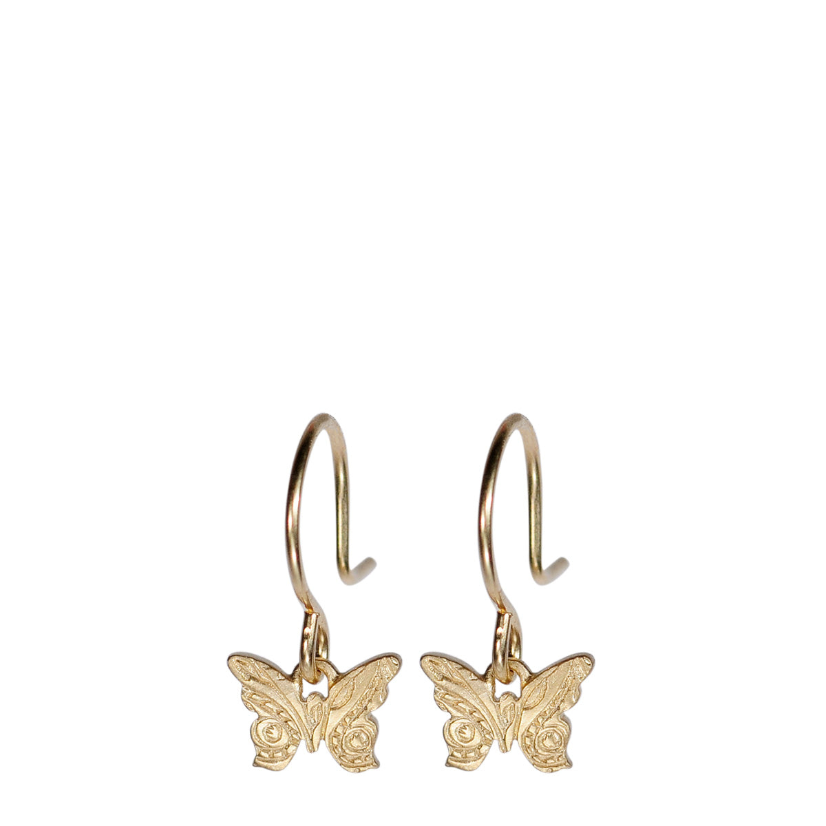 10K Gold Small Paisley Butterfly Earrings