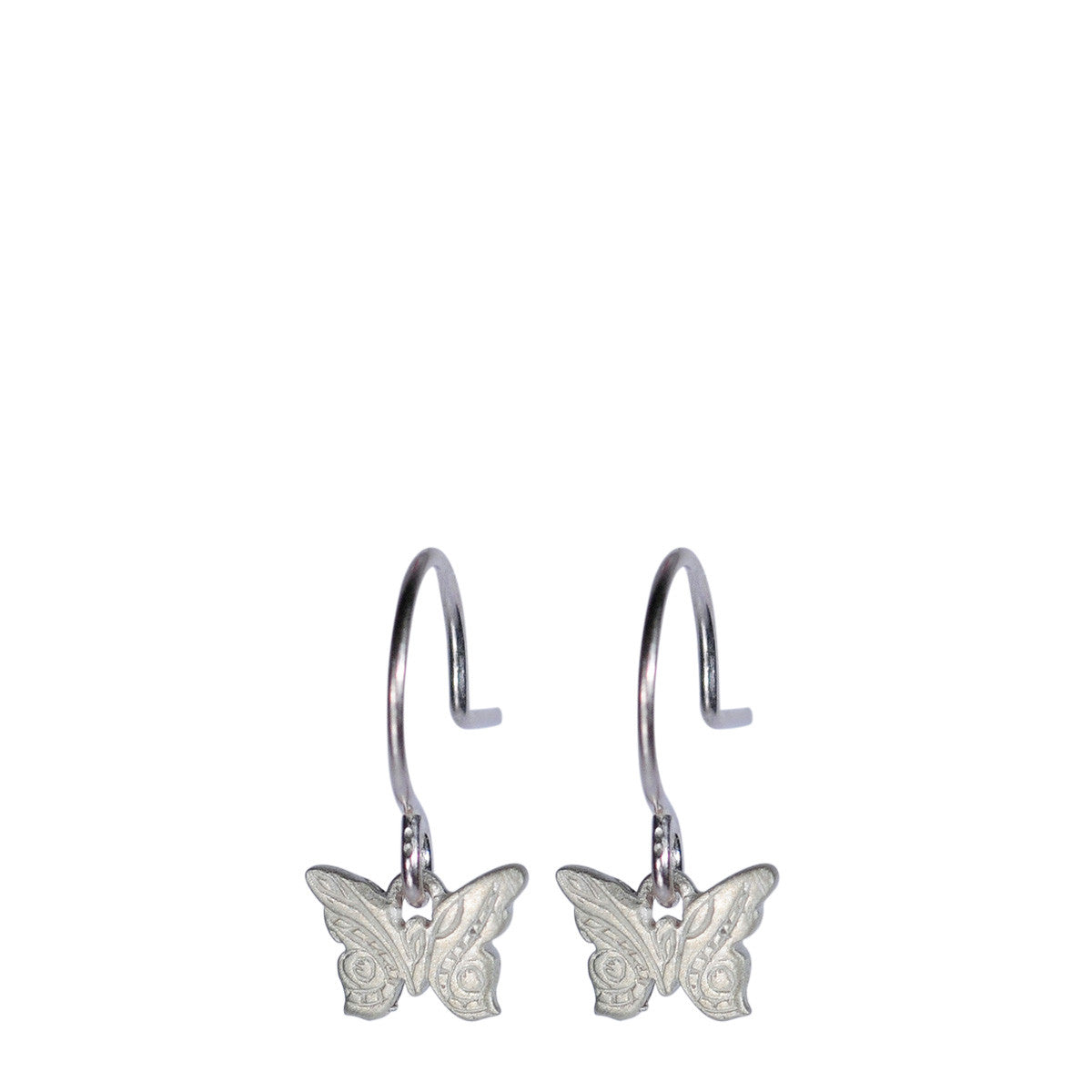 Sterling Silver Small Paisley Butterfly Earrings