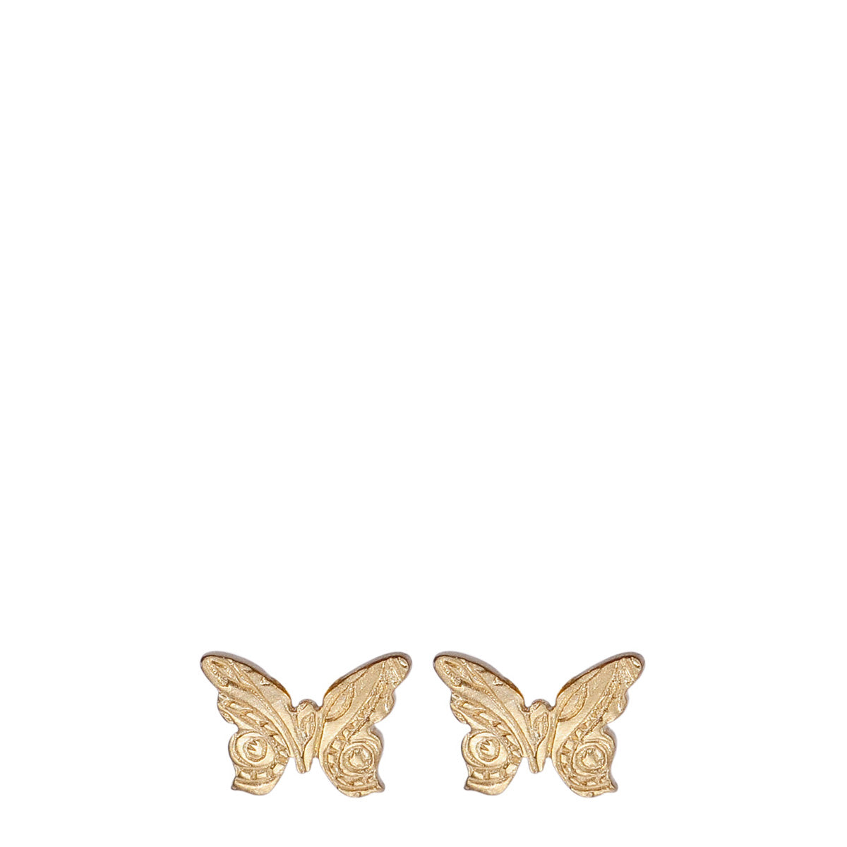 10K Gold Small Paisley Butterfly Stud Earrings