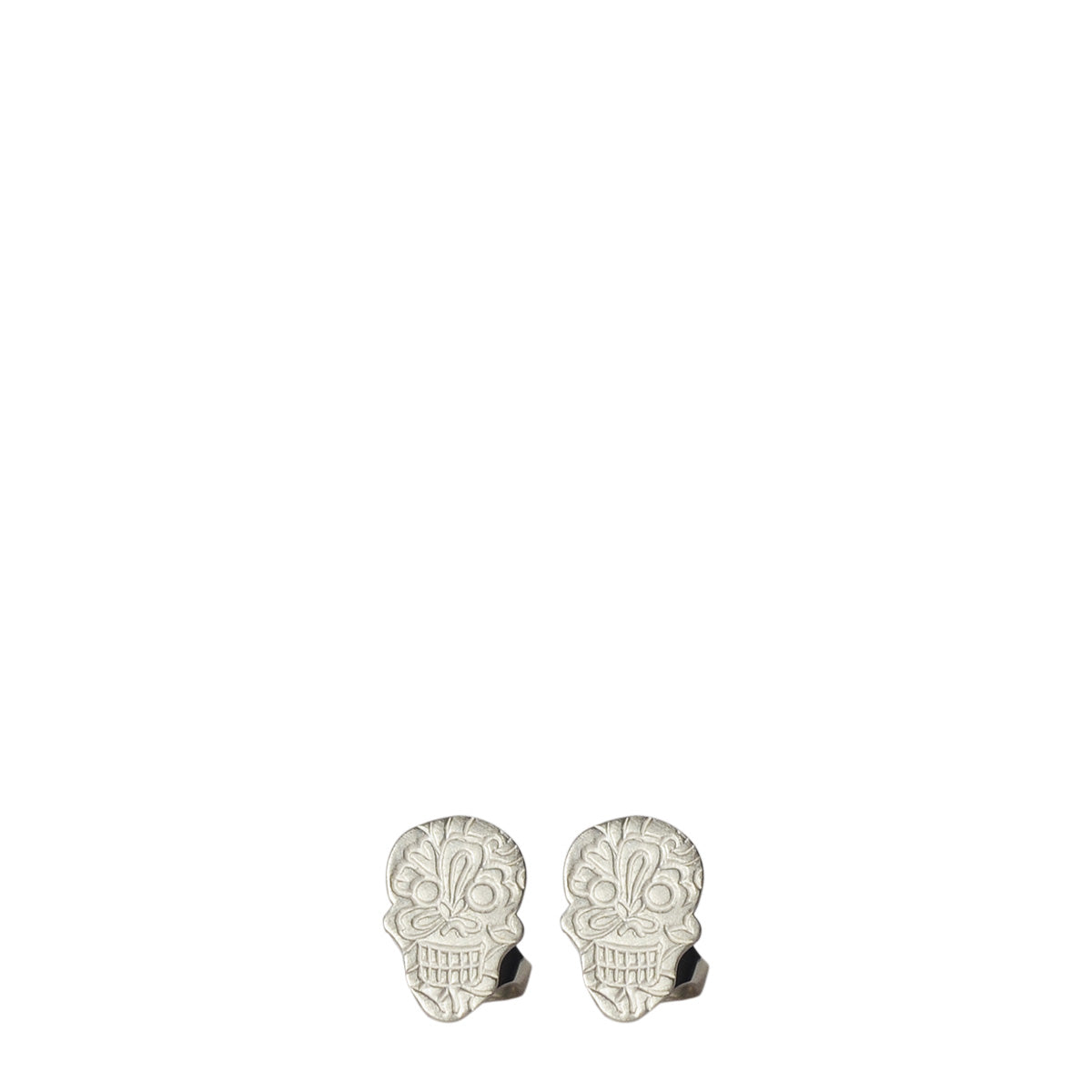 Sterling Silver Paisley Skull Earrings