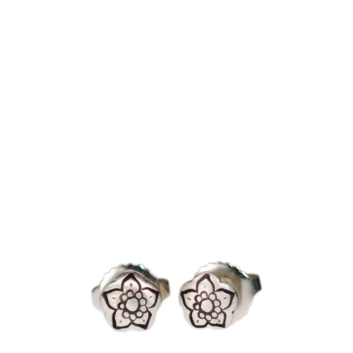 Sterling Silver Tiny Flower Stud Earrings