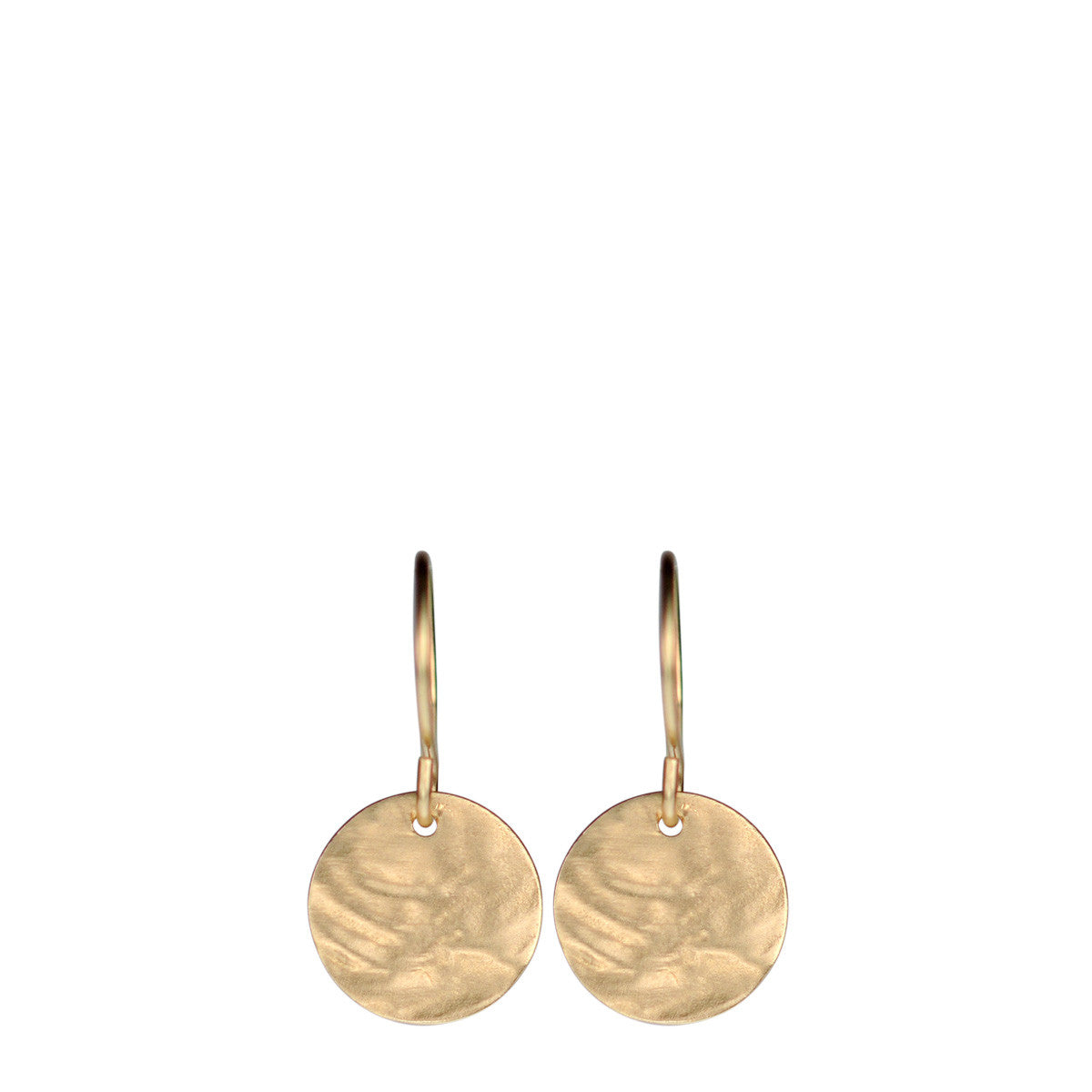 10K Gold Small Shell Disc Earrings
