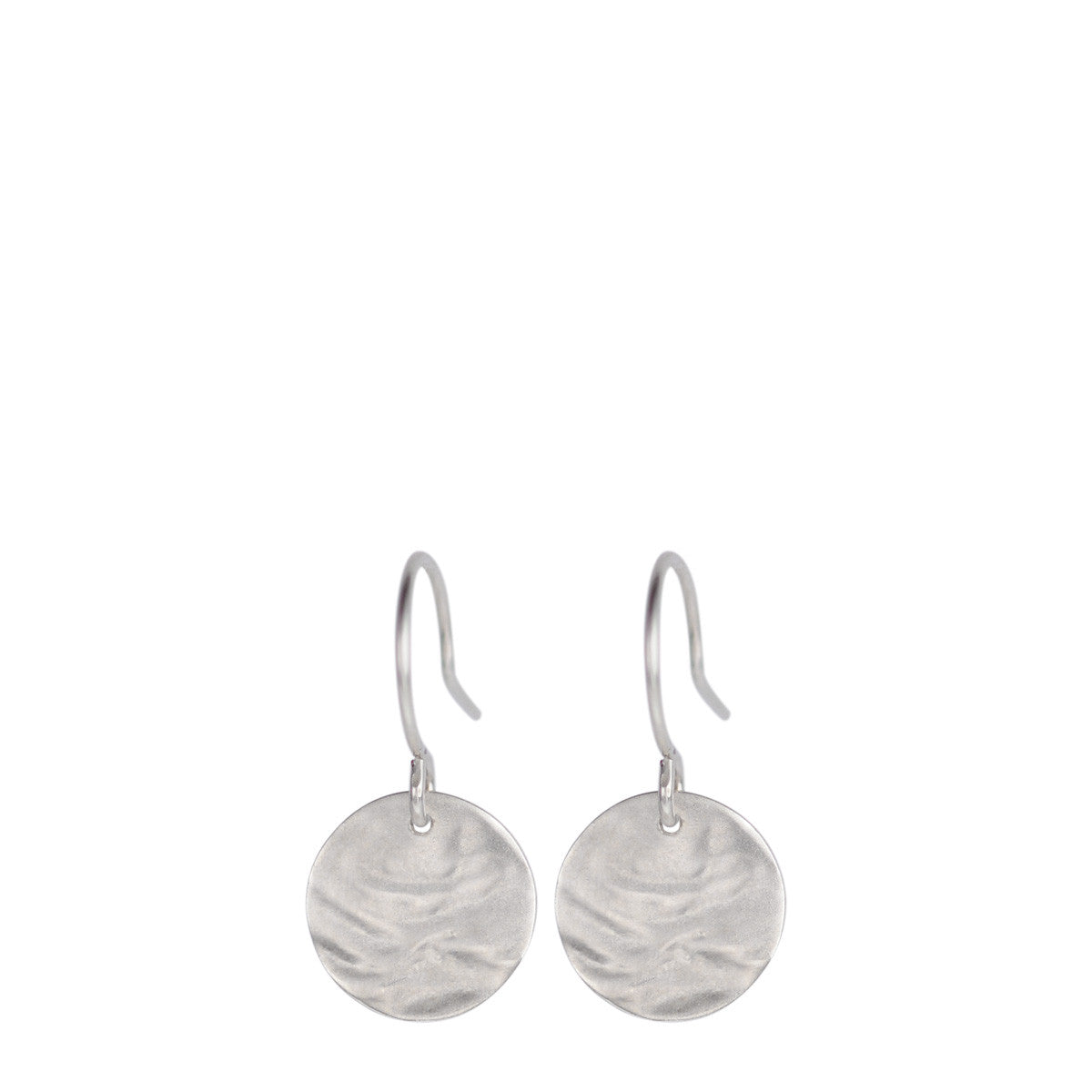 Sterling Silver Small Shell Disc Earrings
