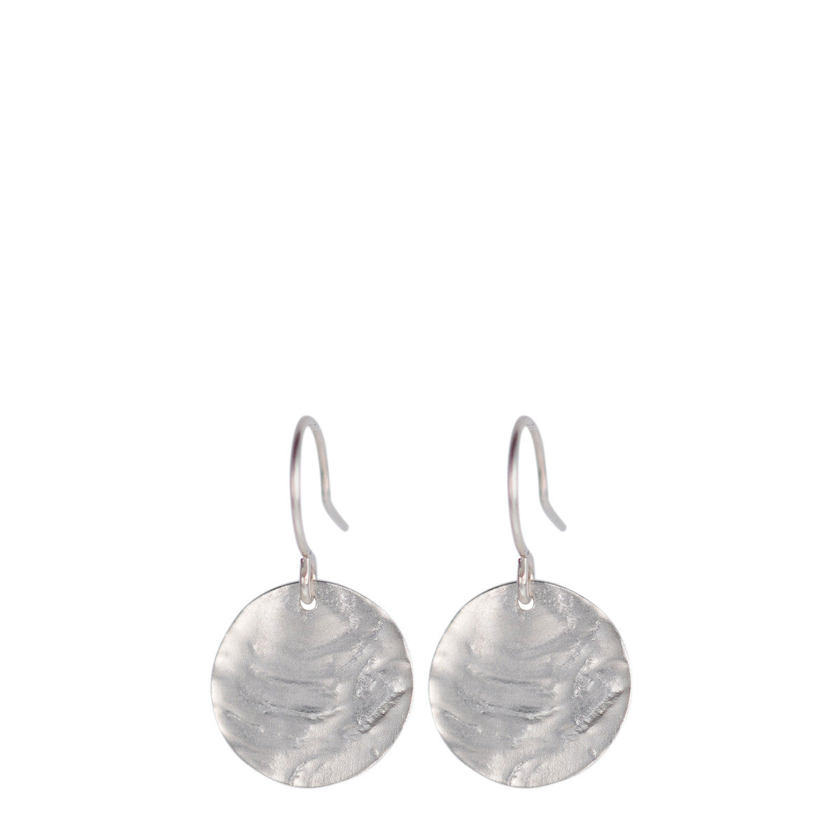 Sterling Silver Medium Shell Disc Earrings