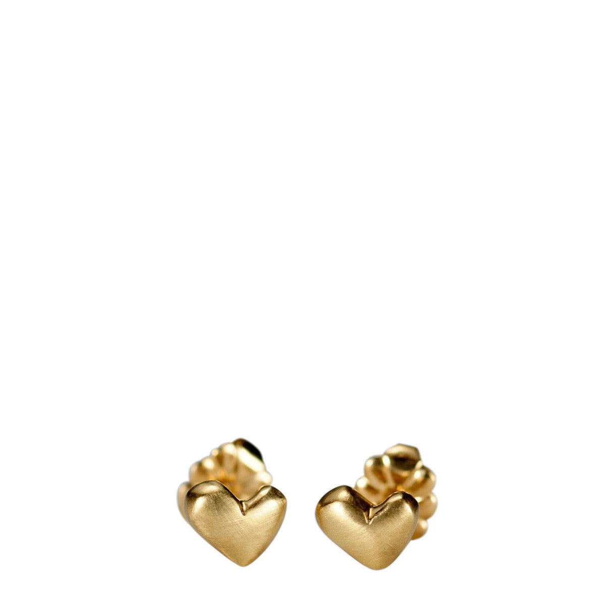 10K Gold Heart Stud Earrings
