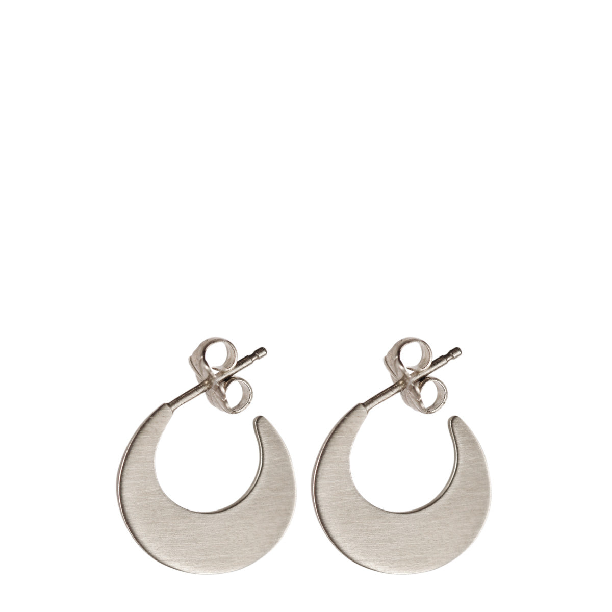 Sterling Silver Small Moon Hoop Earrings
