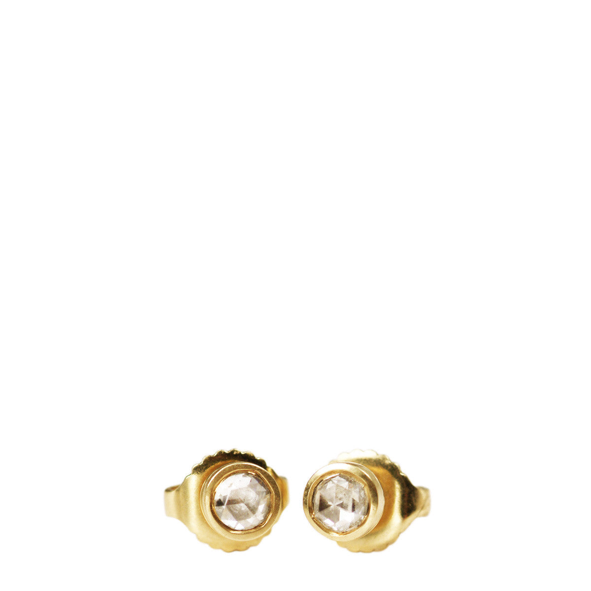 18K Gold 3mm Diamond Stud Earrings