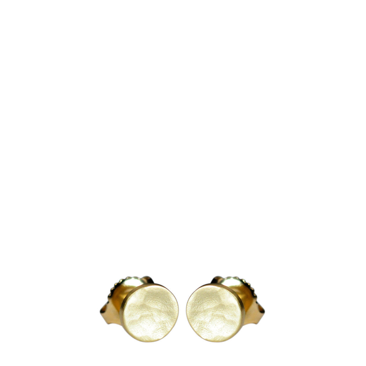 18K Gold Small Hammered Stud Earrings