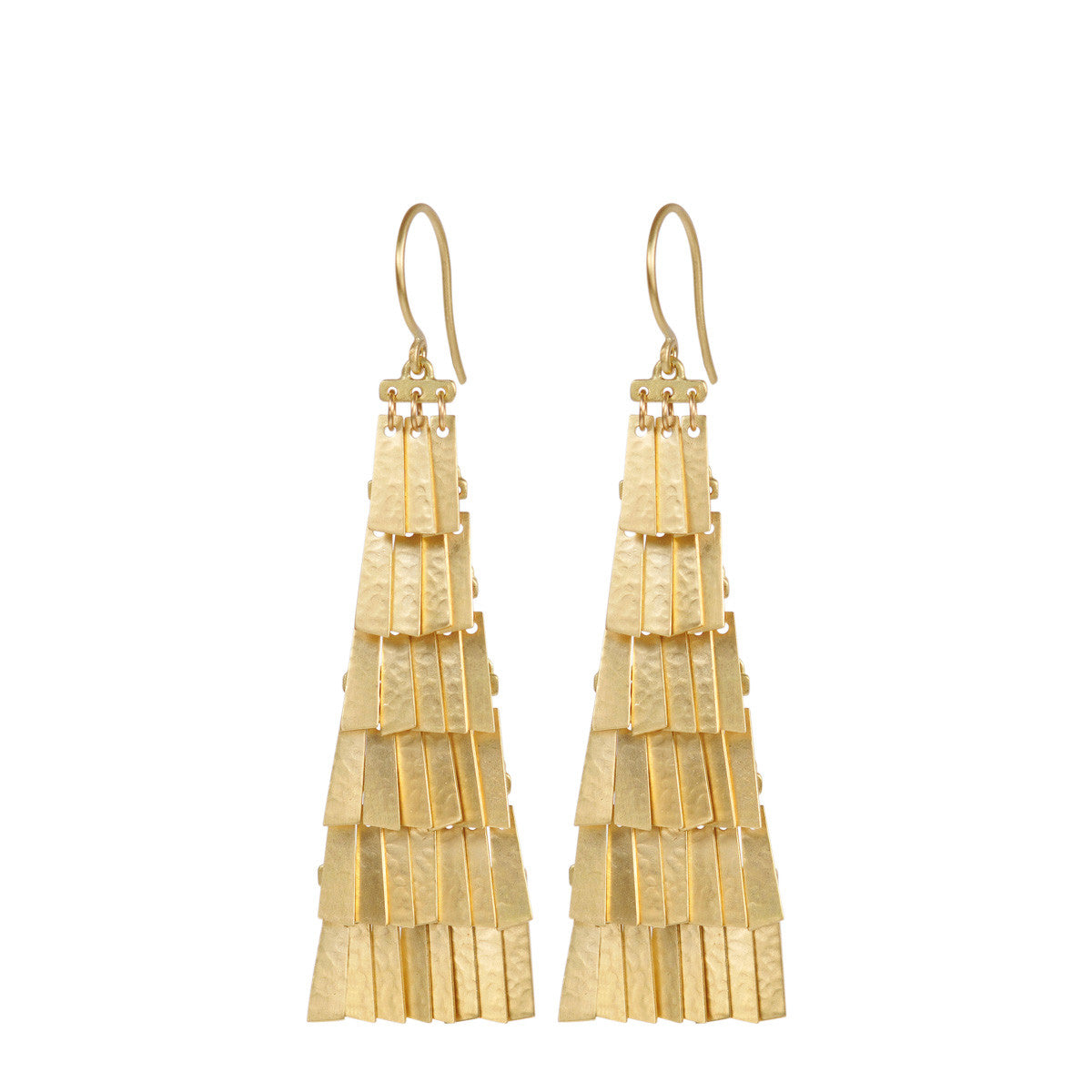 18K Gold Long Curtain Earrings