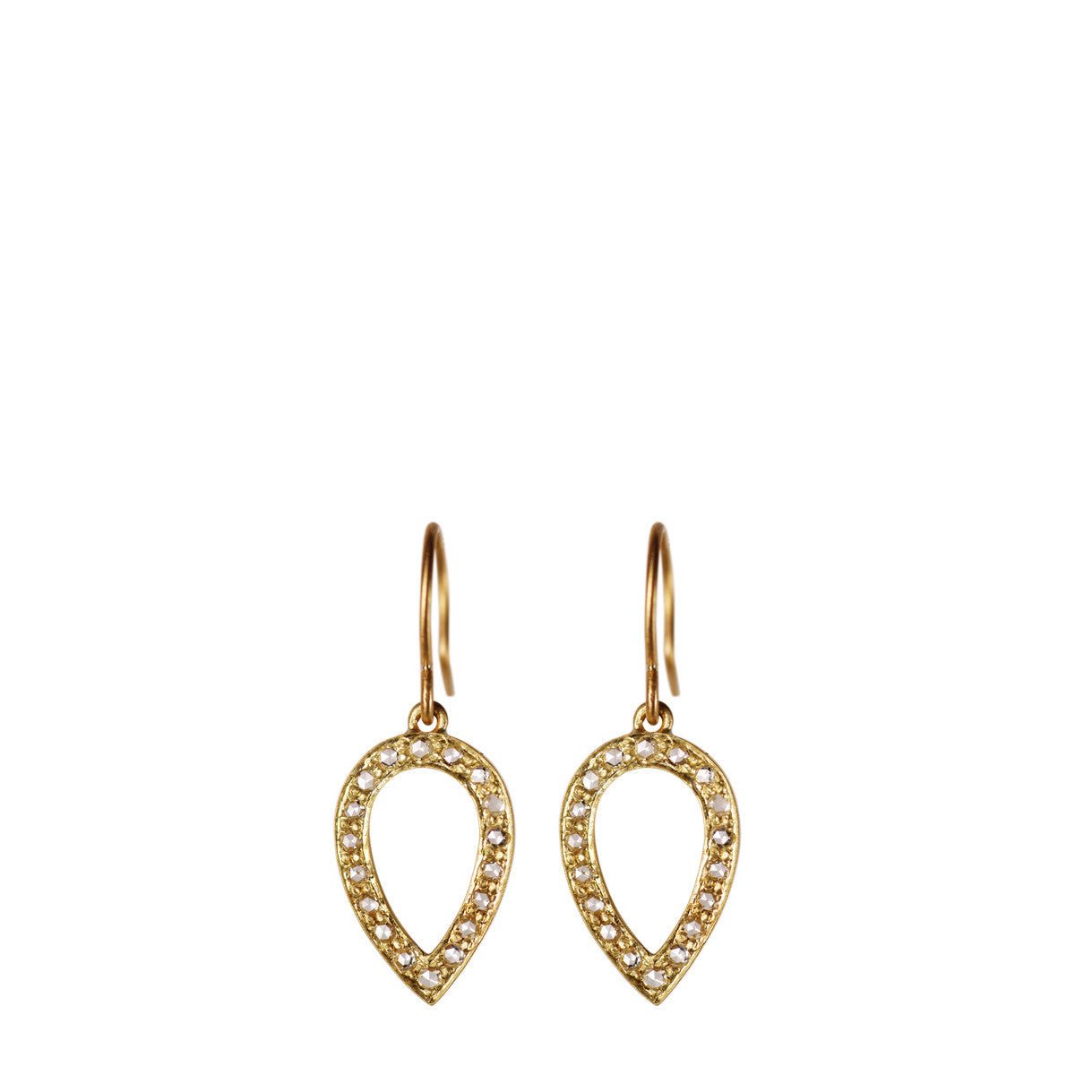 18K Gold Diamond Pave Teardrop Earrings