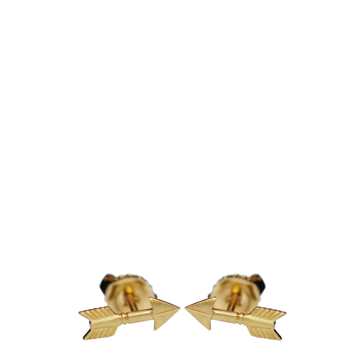 18K Gold Arrow Stud Earrings