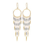 18K Gold Dream Catcher Earrings with Grey Diamonds