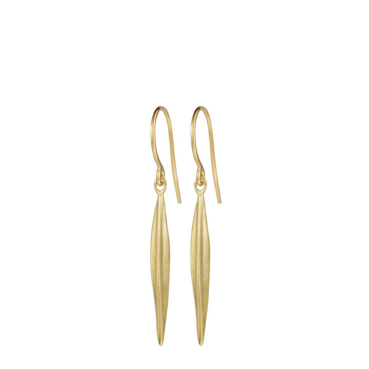 18K Gold Medium Feather Earrings