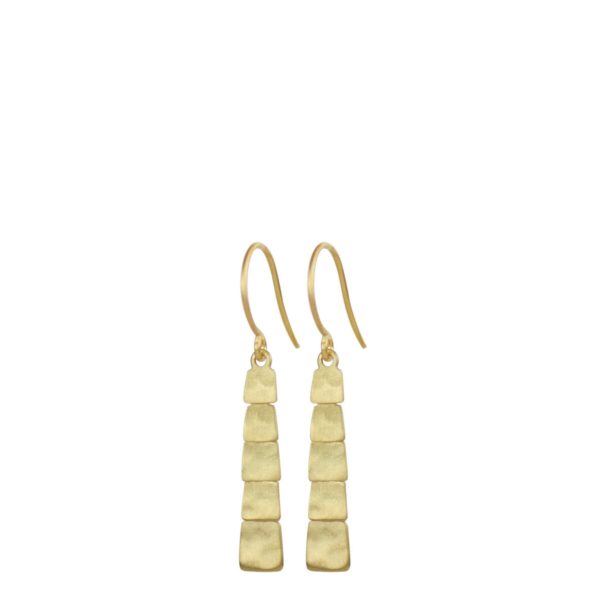 18K Gold Short Single Sequin Square Earrings