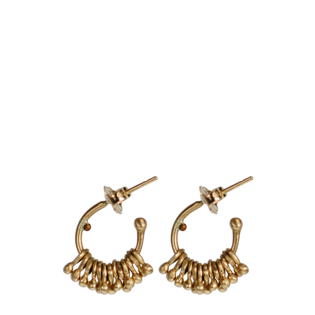 10K Gold Tiny Jumpring with Ball Hoop Earrings