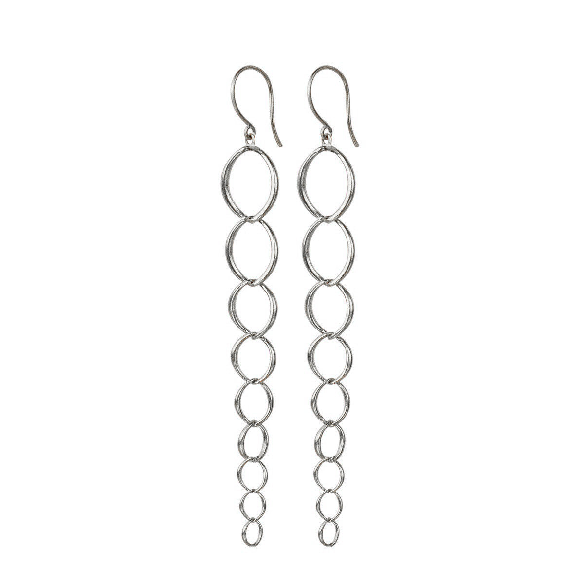 Sterling Silver Graduated O’ Chain Earrings